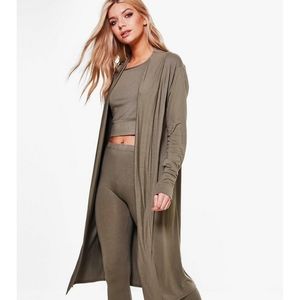 Cardigan, Highneck Crop, Legging 3-Piece Set